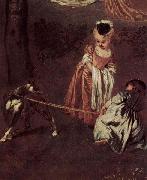 Jean antoine Watteau, Vergnegen im Freien (Amusements champetres), Detail